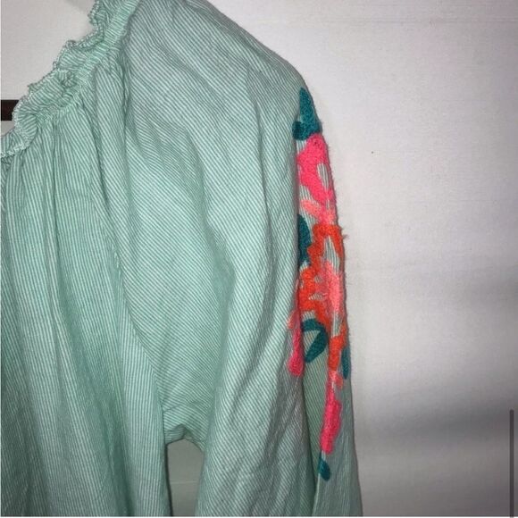 Women's Shoreline Green & Pink Embroidered Dress - Picture 4 of 10